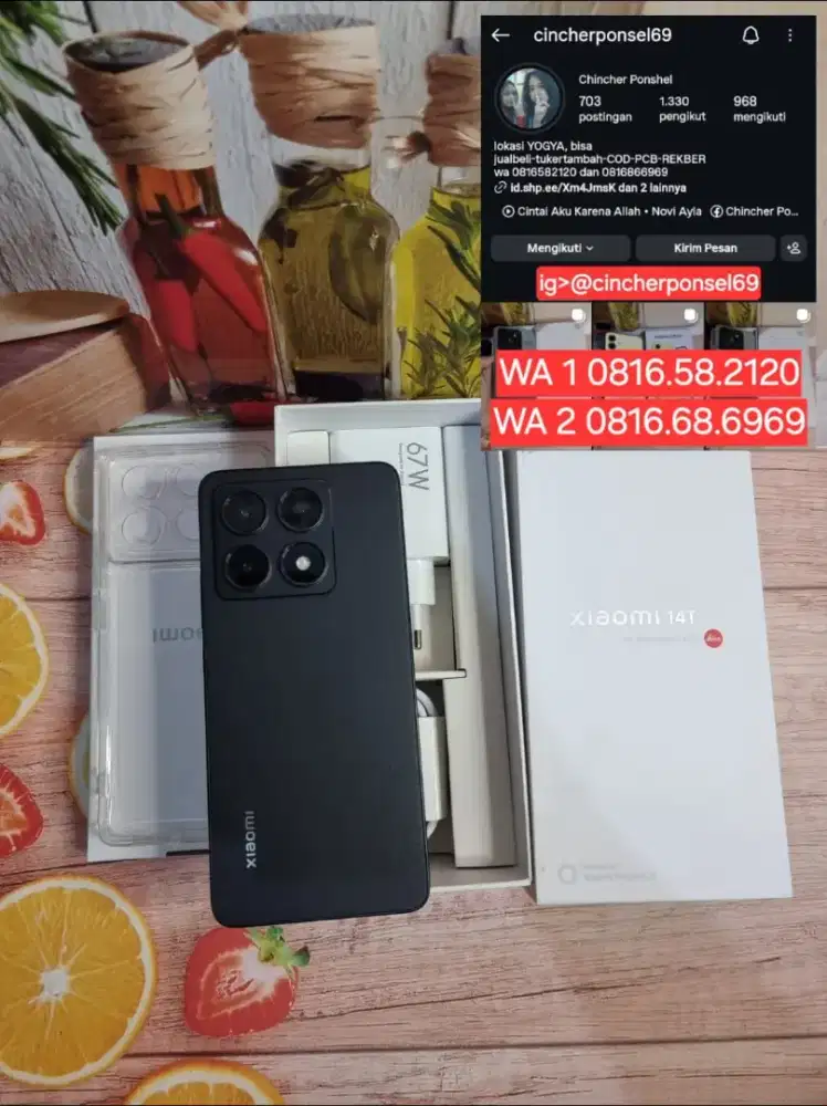 Jual hp likenew Xiaomi 14T 5g 12/512 istimewa garansi panjang