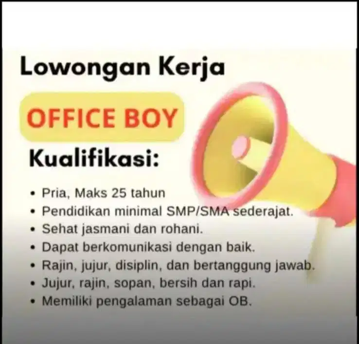 LOWONGAN OFFICE BOY