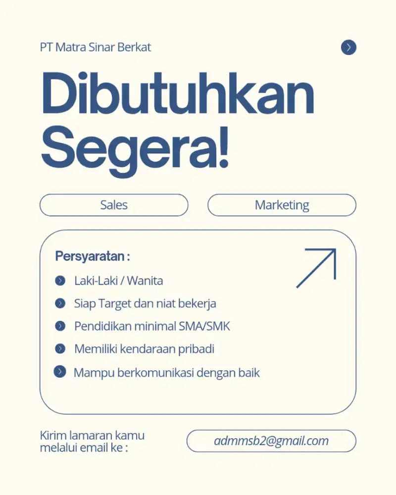 Lowongan kerja sales marketing