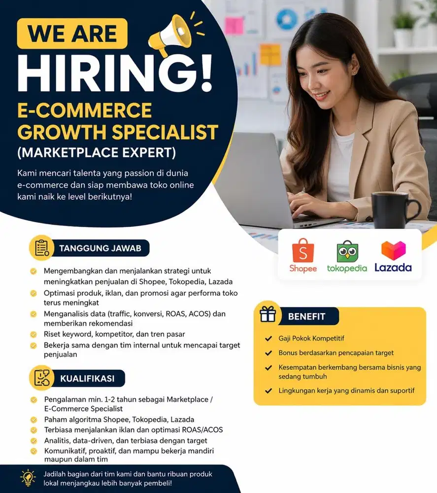 LOWONGAN KERJA – E COMMERCE SPECIALIST