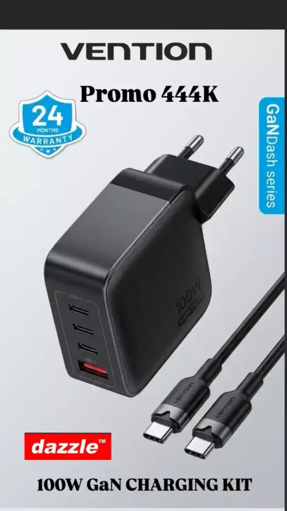 Tc vention set GaNdash 100 w type c to c grey