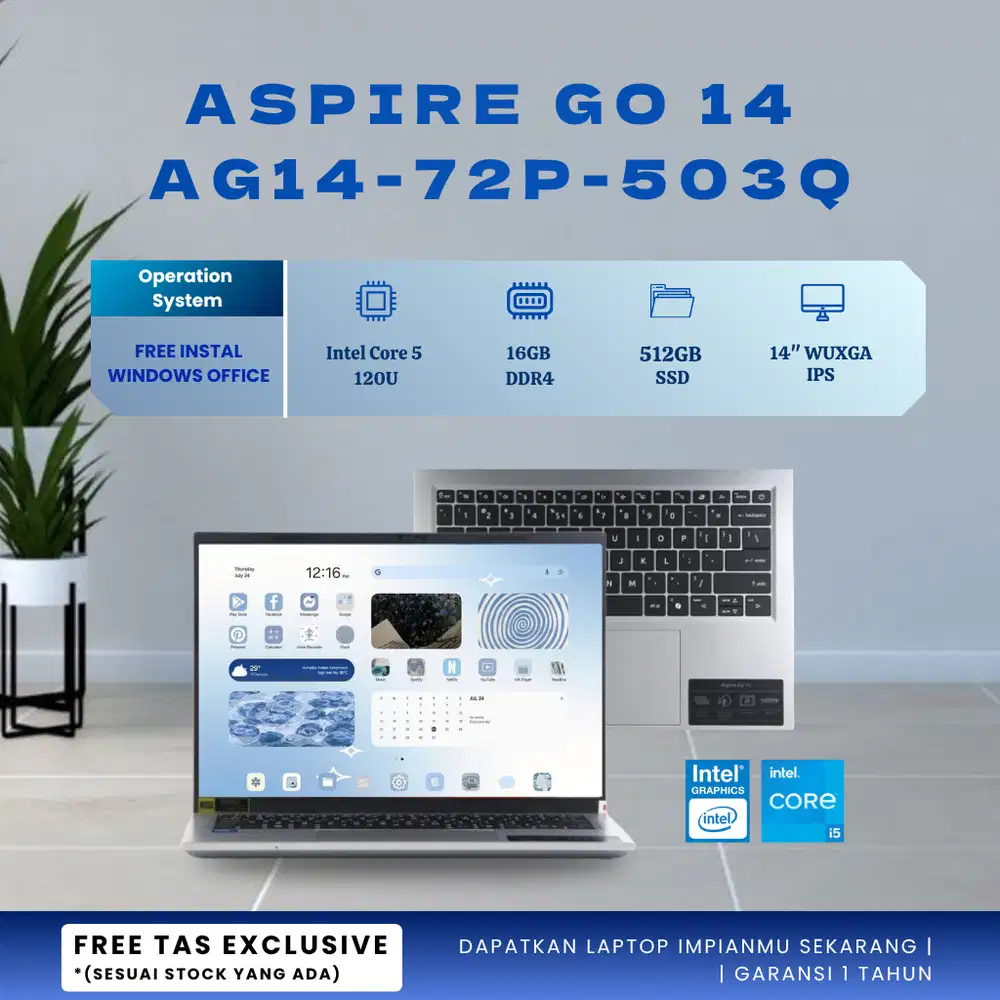 Acer Aspire Go 14 AG14-72P-503Q Intel Core 5 120U RAM 16GB SSD 512GB