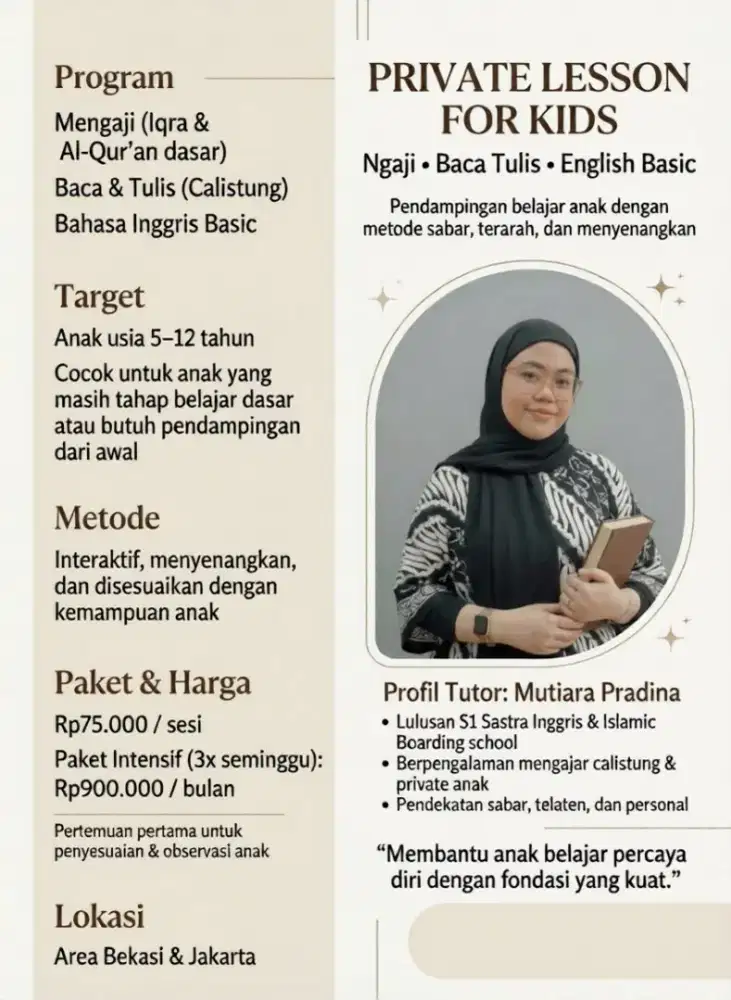 OPEN LES PRIVATE FOR KIDS