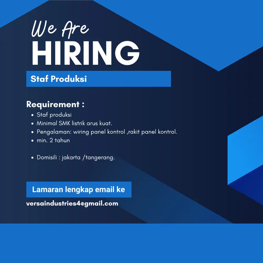 Lowongan Kerja Staff Produksi