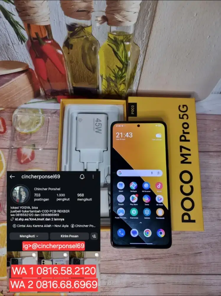 Jual hp likenew POCO M7 PRO 8/256 istimewa BH 100% grns ON