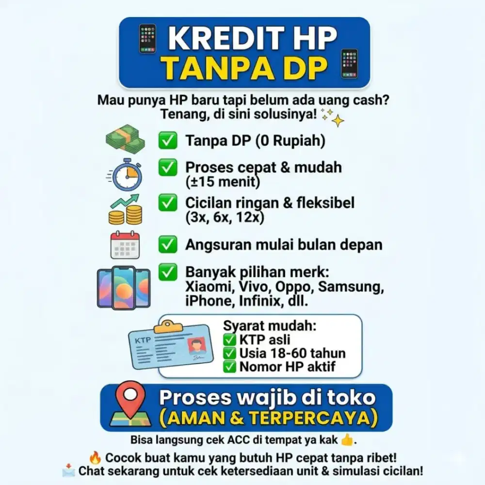 Kredit hp tanpa DP  syarat mudah