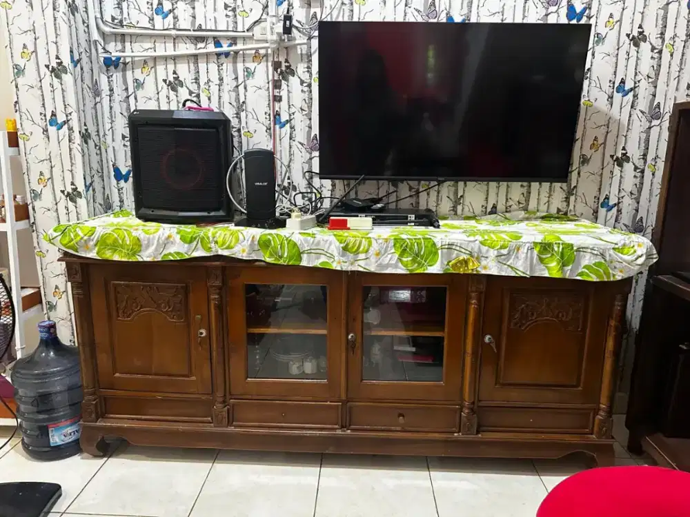 Buffet TV asli jati jepara no minus kunci lengkap