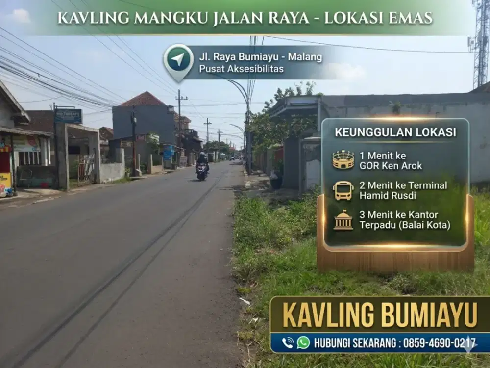 Jual Kavling SHM Cocok Dibangun Minimarket 5 Menit Universitas Terbuka Malang