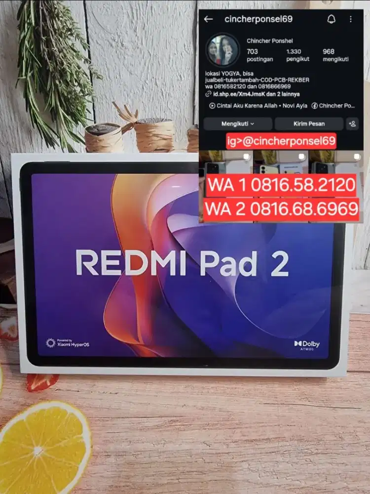 Jual TAB BARU Redmi PAD 2 resmi segel ORIGINAL