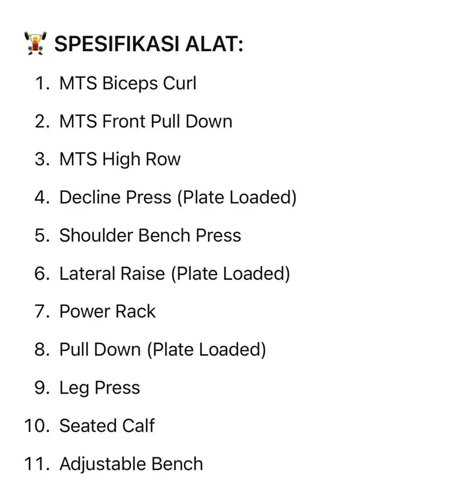 Alat fitnes bekas murah siap pakai full atau satuan