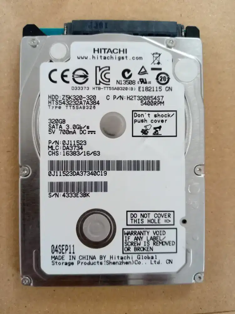 Jual HDD 320GB CABUTAN Laptop SENTINEL 100/100 Normal LANCAR JAYA