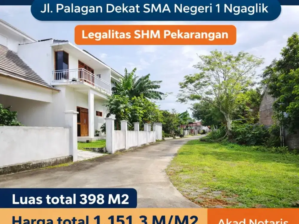 Tanah Pekarangan Jl. Palagan km 11, Lingkungan Perumahan & Pemukiman, udara sejuk asri lingkungan Nasionalis