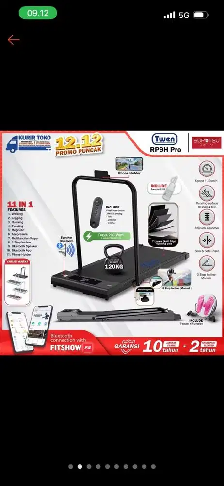 Alat olahraga Gym Treadmill