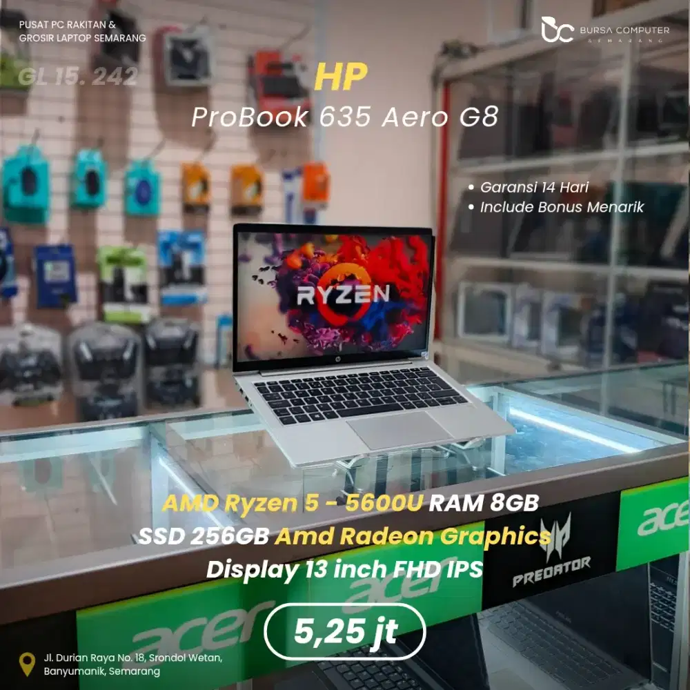 HP Probook 635 Aero G8 | Ryzen 5 5600U 8GB 256GB