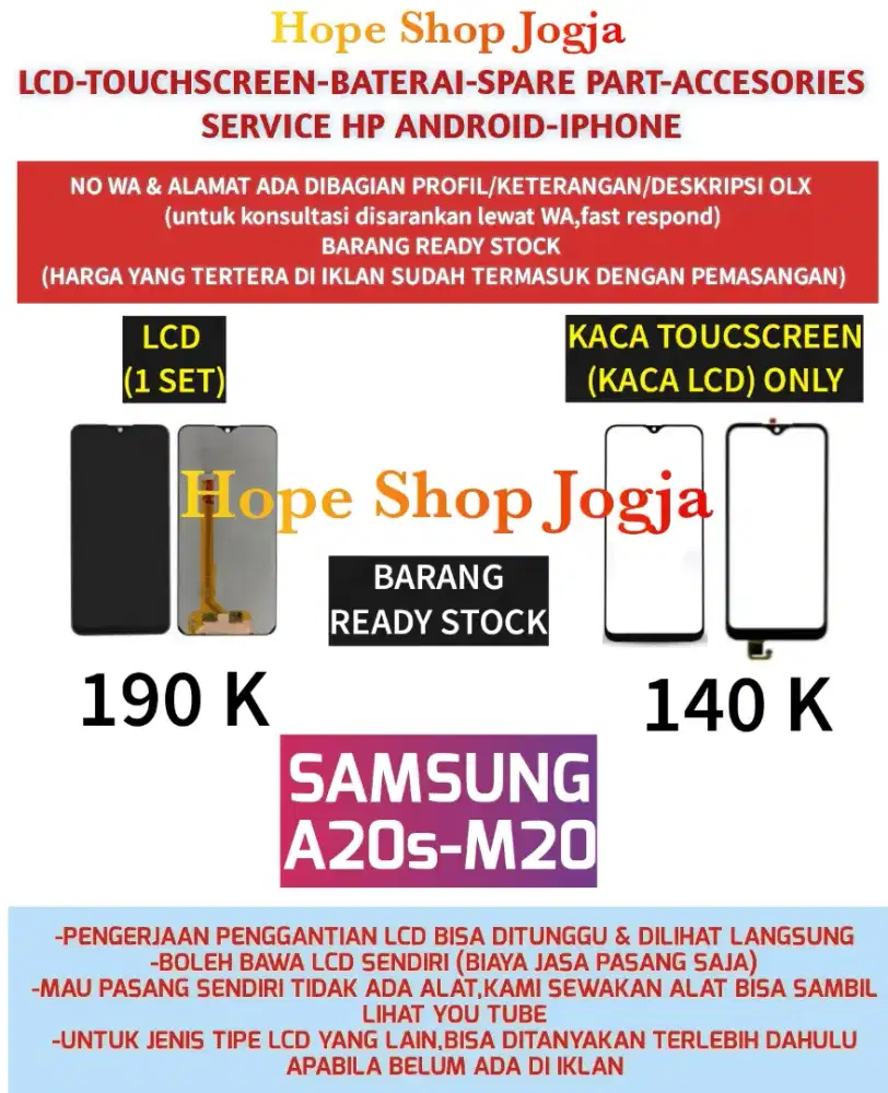 Touchscreen-Baterai-Lcd Samsung A20s-M20