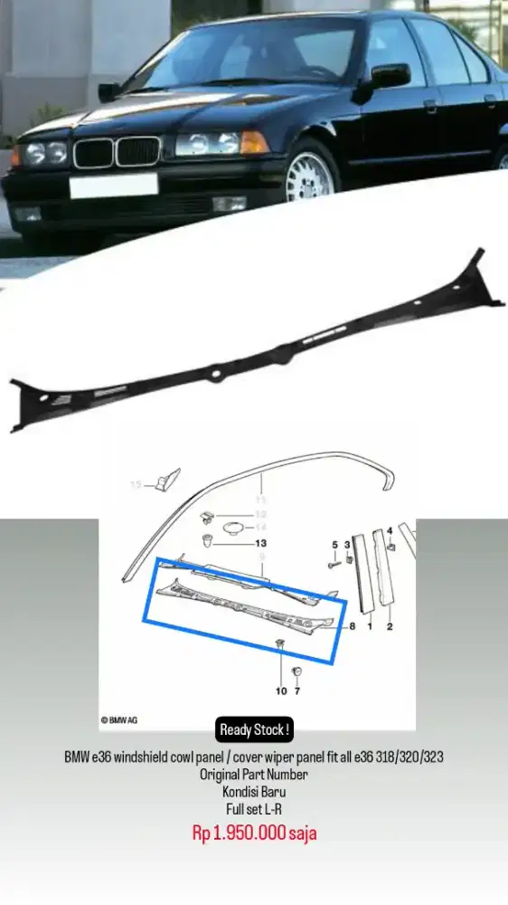 Cover wiper BMW e36
