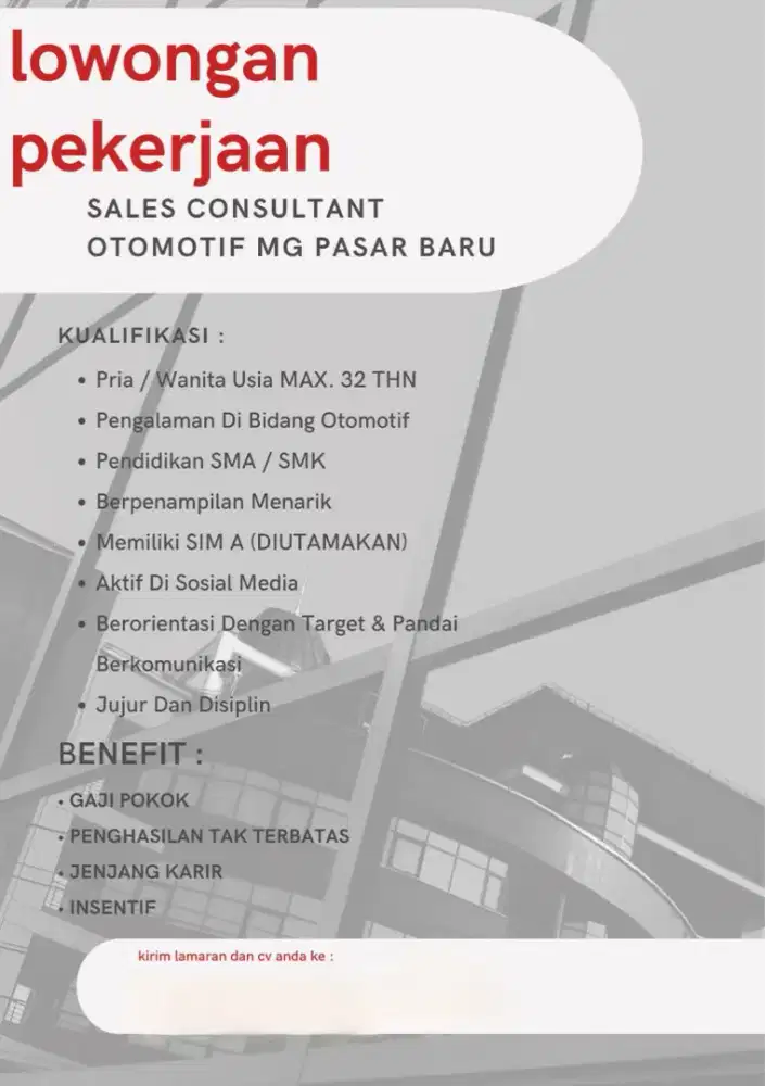 Di Butuhkan SalesMan & Sales Girls