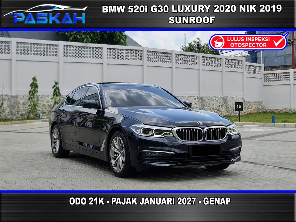 BMW 520i G30 2020 Nik 2019 BMW 520i 2020 SUNROOF Odo=21K PAJAK=2027