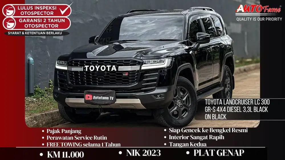 Toyota Landcruiser LC 300 GR-S 4X4 Diesel 3,3L NIK 2023 Black On Black