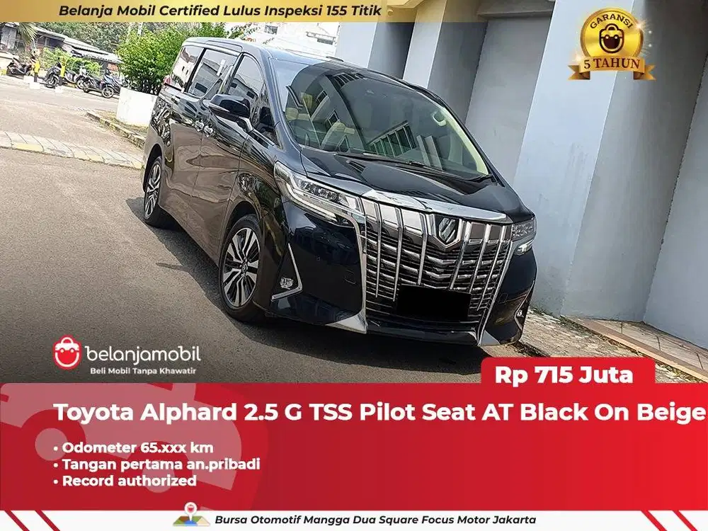 [ GARANSI 5TH ] Toyota Alphard 2.5 G TSS Pilot Seat AT 2022 2023