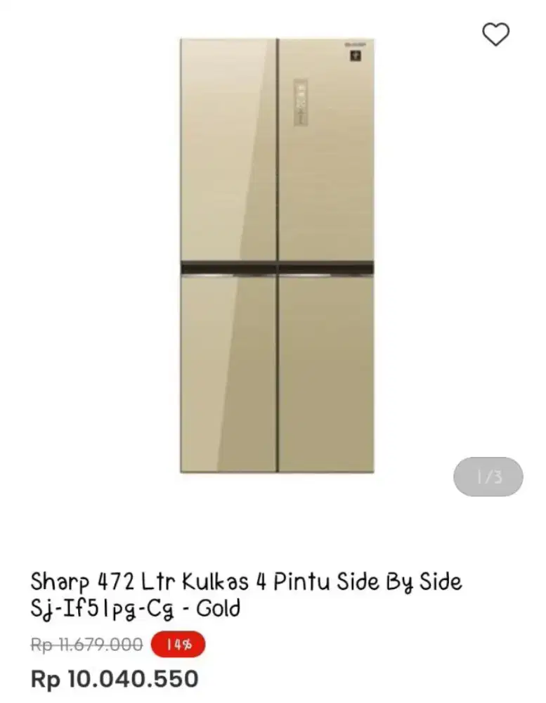 Promo kulkas SHARP IF51 Gold