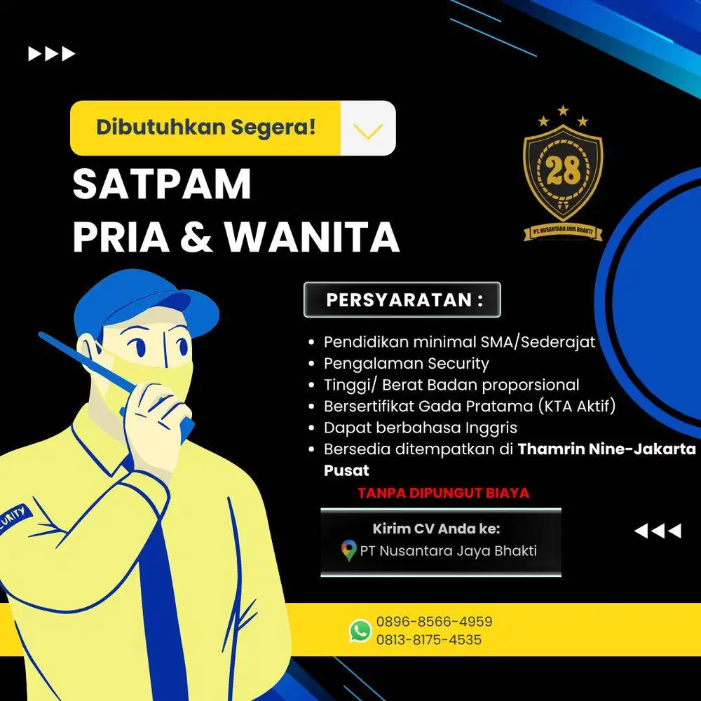 LOKER SATPAM PRIA DAN WANITA