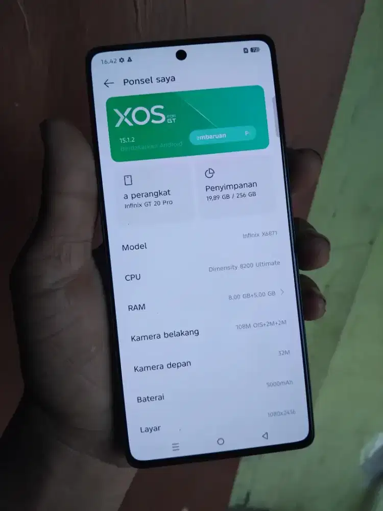 Spek gaming dimensity 8200 ultimate