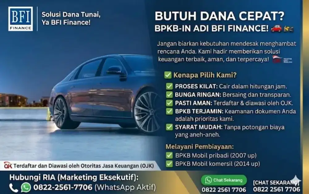 Pinjaman Modal Jaminan BPKB Mobil Area Kranggan & Sekitarnya.
