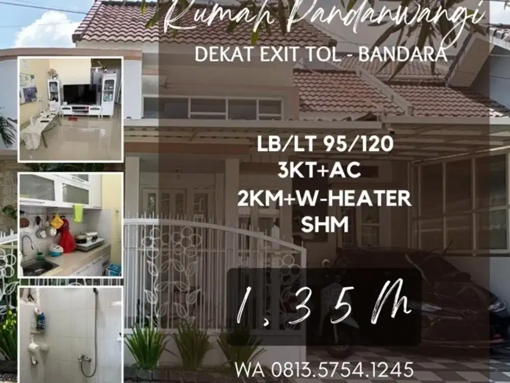 Rumah dijual di pandanwangi sulfat purwantoro Lt120 3KT+AC 1,35M