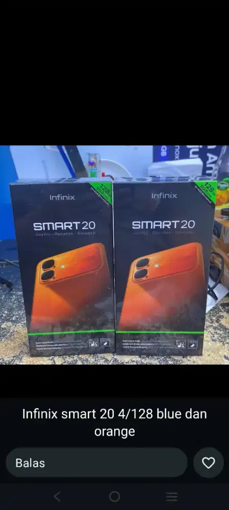 Jual Handphone Baru infinix Smart20.Rom4+4/64gb dan 4+4/128gb.asli