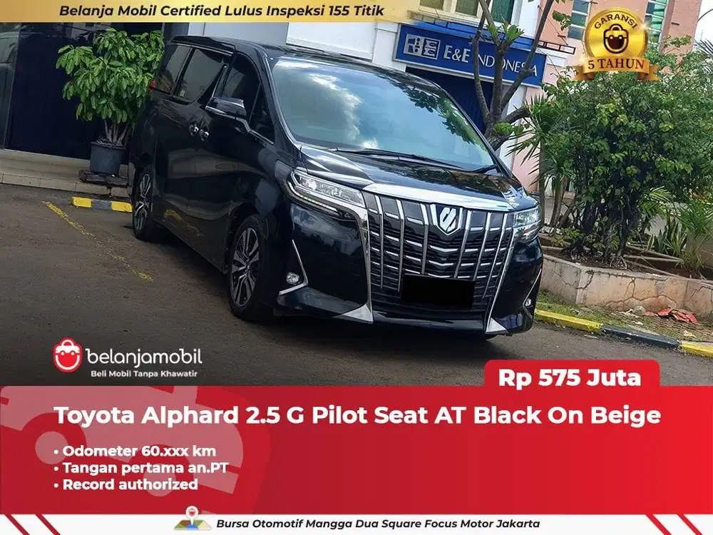 [ GARANSI 5TH ] Toyota Alphard 2.5 G Pilot Seat 2018 2019