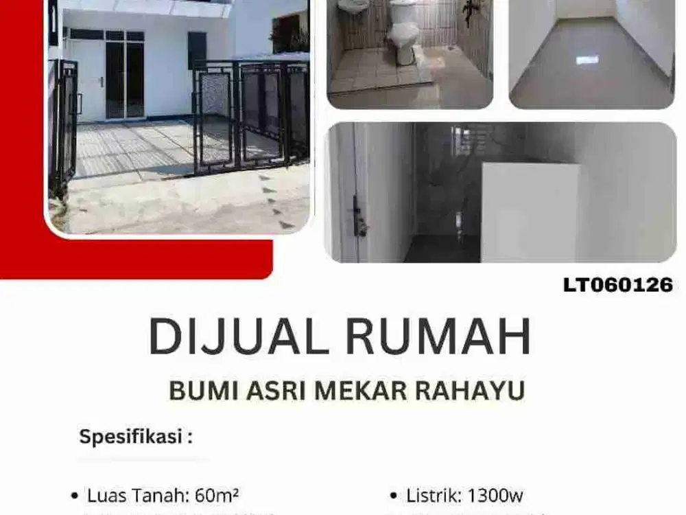 Dijual rumah baru siap pakai di Perumahan Bumi Asri Mekar Rahayu