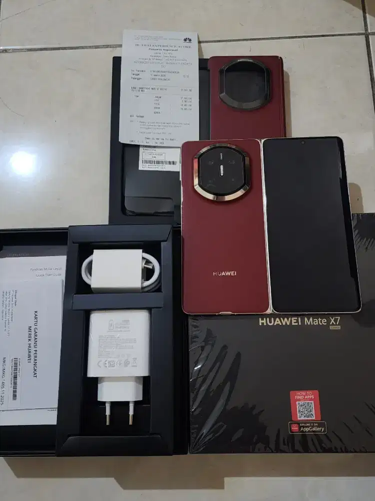 Huawei Mate X7 16/512Gb, warna Nebula Red, resmi Indo, Aktif 11/3/2026