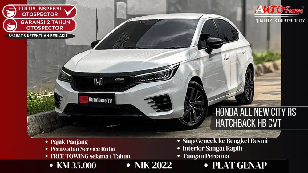 Honda All New City RS Hatchback HB CVT AT NIK 2022 Akhir White On Blac