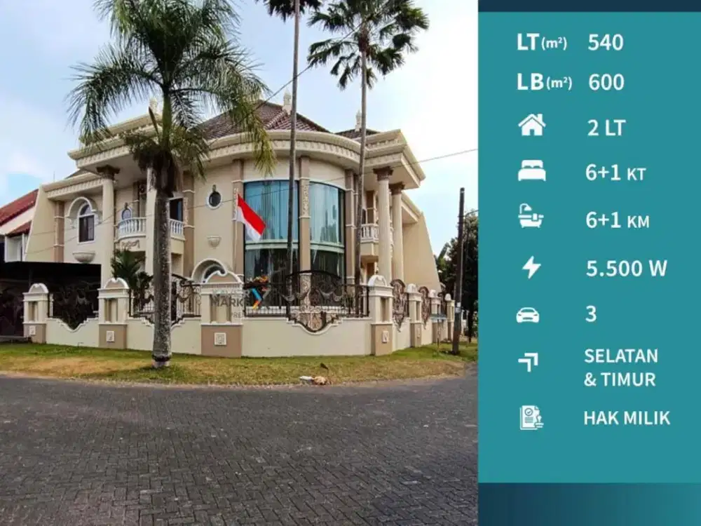 Dijual Rumah Mewah Klasik Kawasan Elit Furnished di Araya Malang