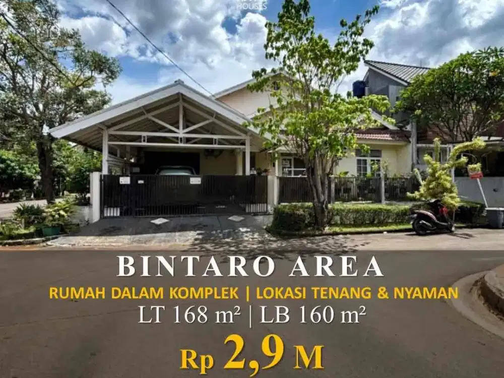 DIJUAL RUMAH DALAM KOMPLEK LOKASI TENANG DAN NYAMAN DI BINTARO