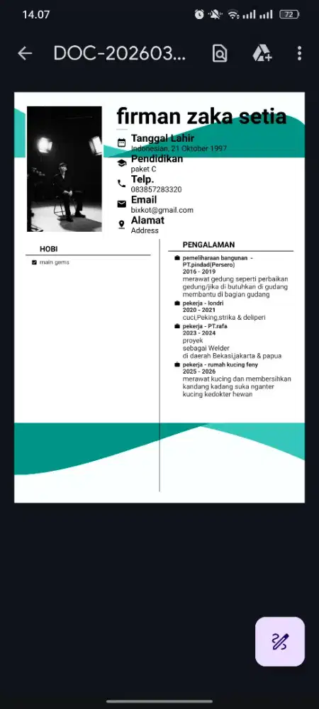 carikerja yang langsung kerja & ada mes