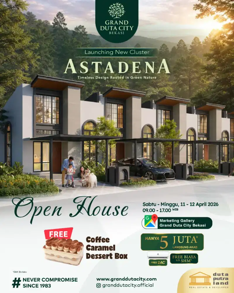 Launching Astadena Grand Duta City Bekasi Rumah 1 lt dgn High Celing