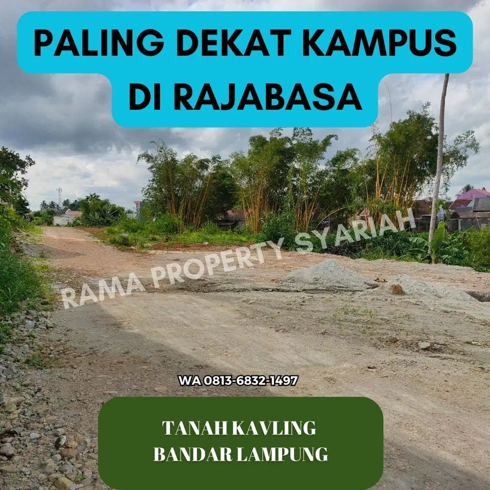 DEKAT KAMPUS UNILA & POLINELLA! TANAH KAVLING RAJABASA DP MURAH