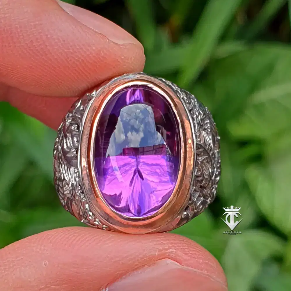 Batu Permata Natural Kecubung Bungur Indonesia 10.93 Ct NTE MRI Memo