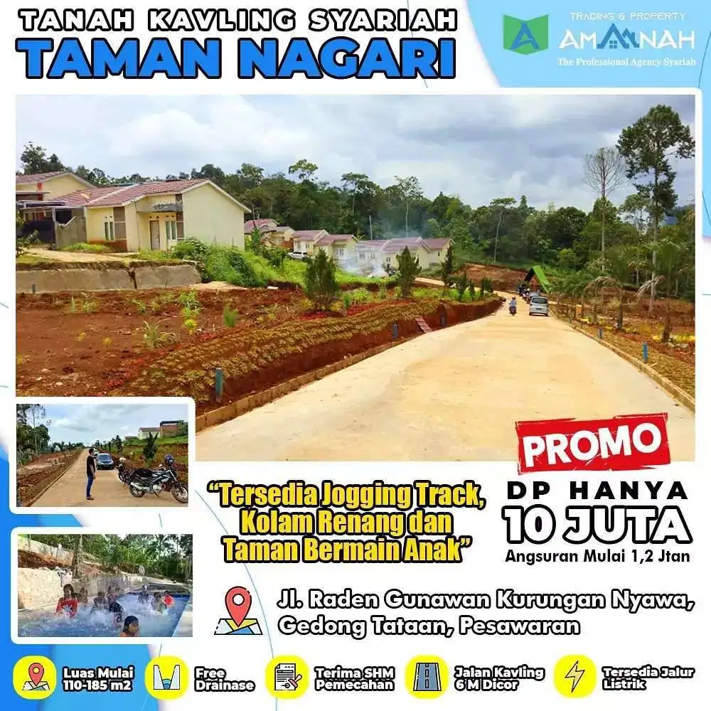 DEKAT PRAMUKA RAJABASA! TANAH KAVLING RADEN GUNAWAN DP MURAH