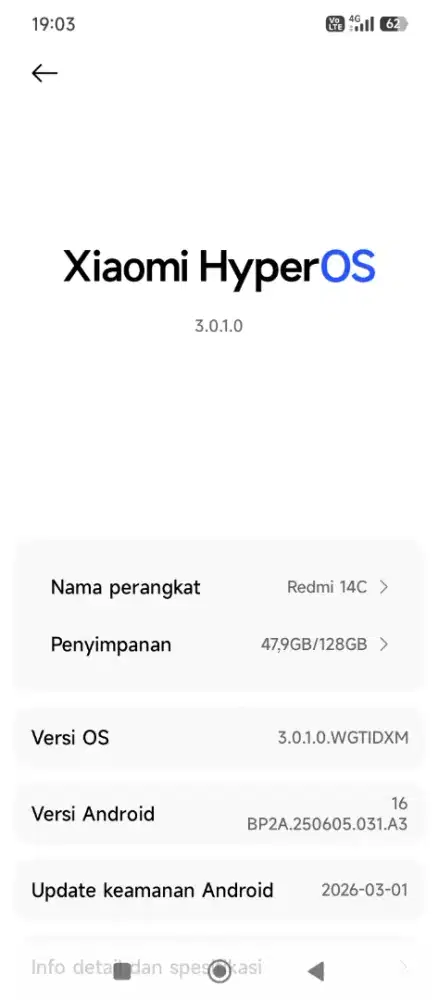 Redmi 14C bekas frame kamera gantian