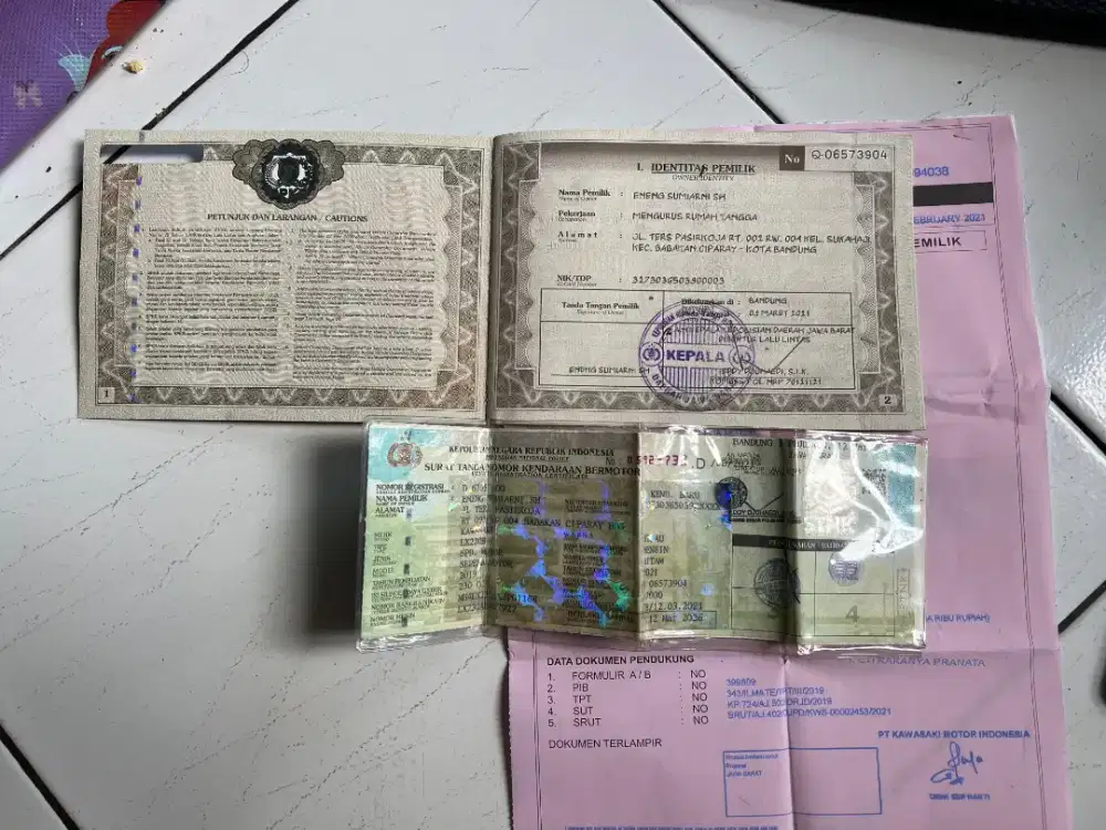 Klx 230 cc surat lengkap