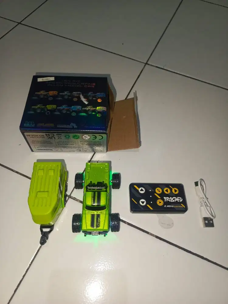 POKO 1/64 RC MONSTER TRUCK METAL OFF ROAD STOMPER WOTH TRAILER 2.4GHz