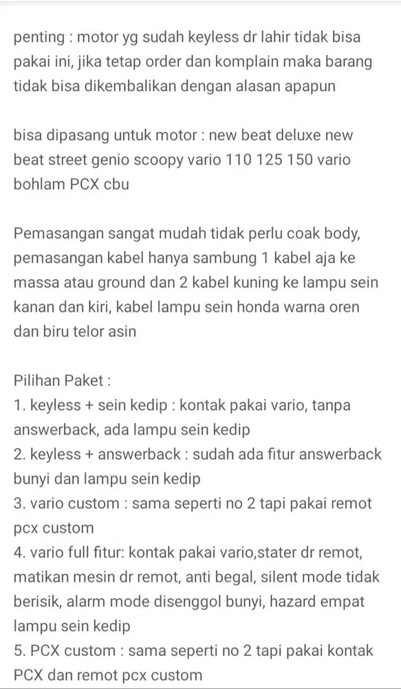 kunci keyles motor new matic honda beat vario genionda