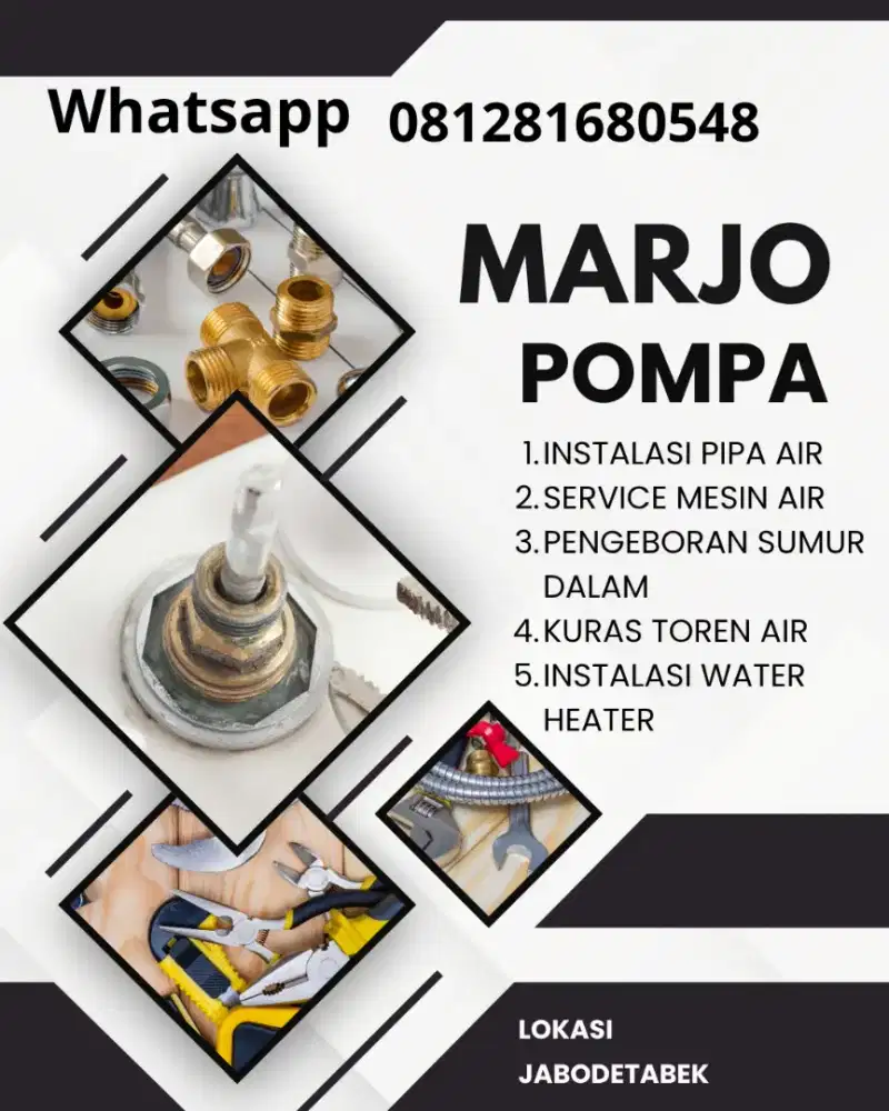 Marjo service pompa air dan instalasi pipa air . Pengeboran sumur dala