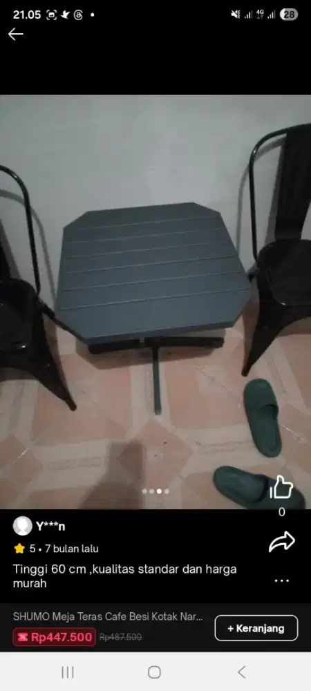 Meja Teras Cafe Besi Merek Shumo