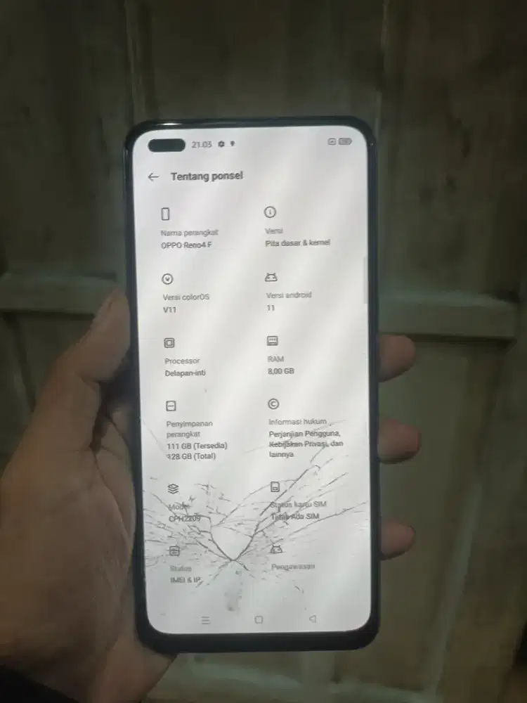 Oppo reno 4f 8/128 hp casan tipe c