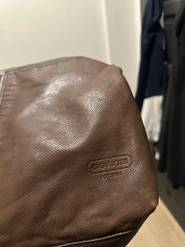 Coach Tas Kulit Asli Unisex Tas Kantor Tas Kuliah Tas Pergi