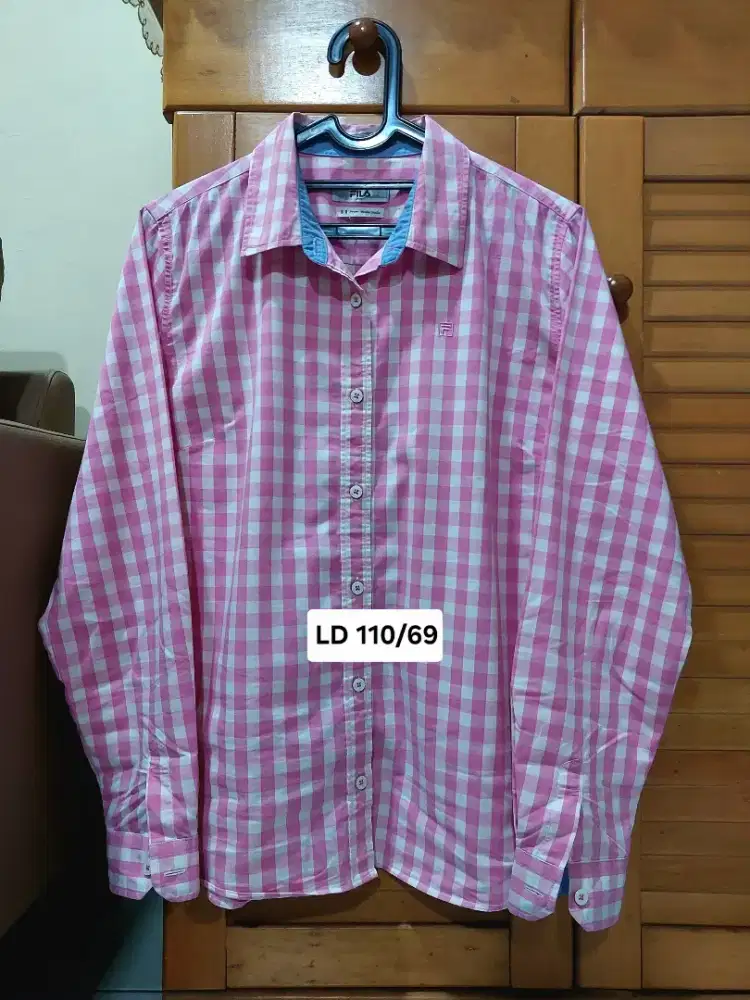 Kemeja pink FILA, LD 110 Panjang 69